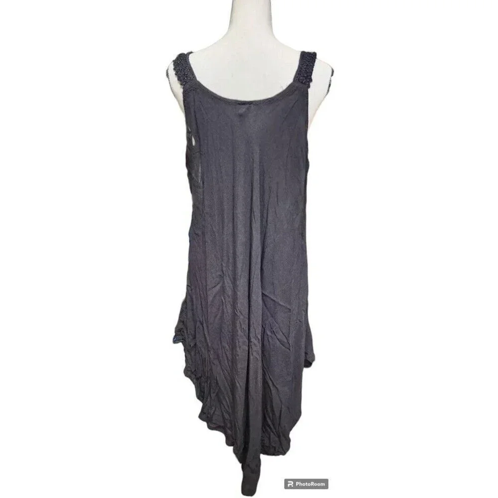 Exist Black Embroidered Boho Dress One Size Flowy Hippie - Picture 5 of 8